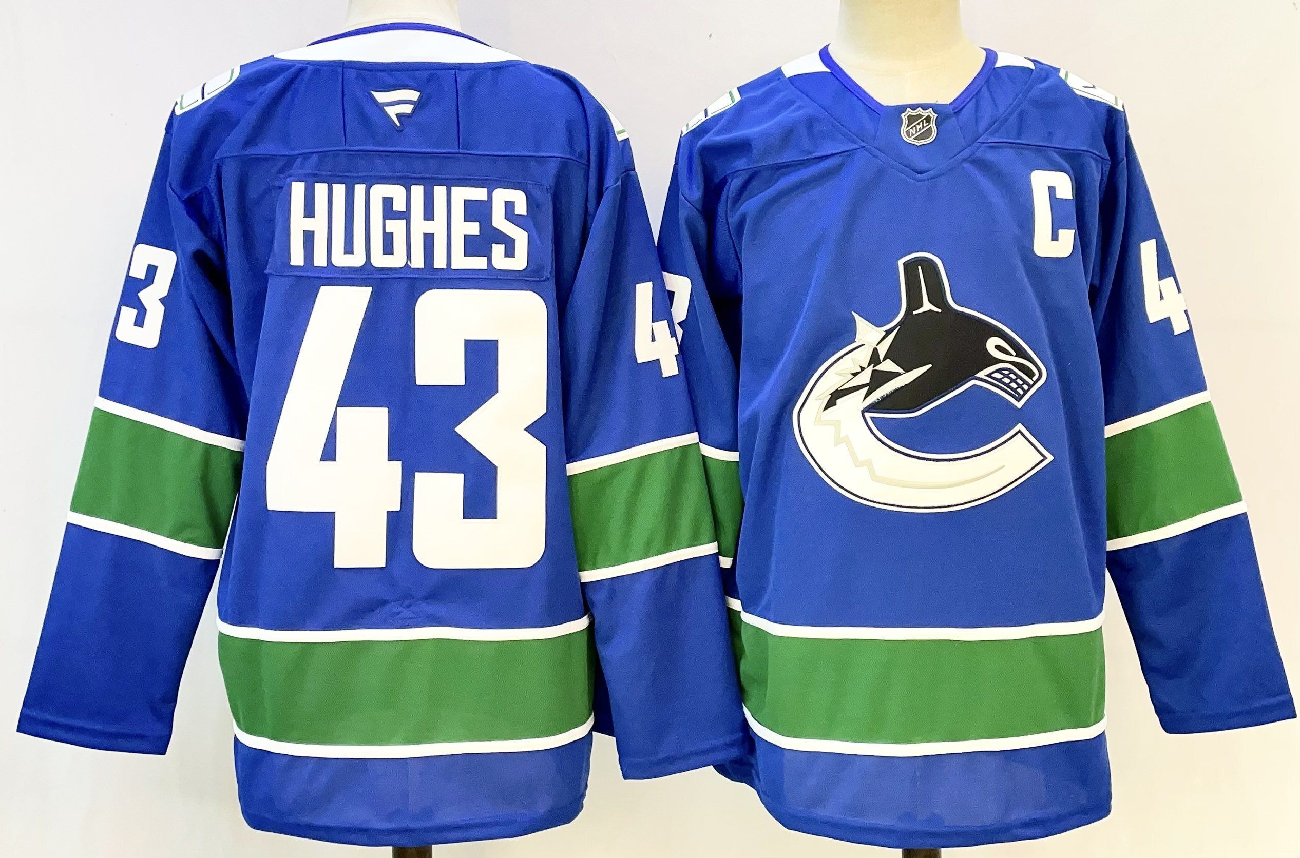 Men Vancouver Canucks #43 Hughes Blue 2026 Adidias NHL Jersey style 001